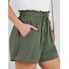 image:imageANRABESS Women Linen Shorts Wide Leg High Waist Loose Elastic Drawstring Casual Dressy 2026 Summer for Beach Vacation DailyGreen