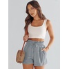 image:imageANRABESS Women Linen Shorts Wide Leg High Waist Loose Elastic Drawstring Casual Dressy 2026 Summer for Beach Vacation DailyLight Grey