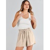 image:imageANRABESS Women Linen Shorts Wide Leg High Waist Loose Elastic Drawstring Casual Dressy 2026 Summer for Beach Vacation DailyLight Khaki