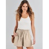 image:imageANRABESS Women Linen Shorts Wide Leg High Waist Loose Elastic Drawstring Casual Dressy 2026 Summer for Beach Vacation DailyLight Khaki