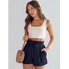 image:imageANRABESS Women Linen Shorts Wide Leg High Waist Loose Elastic Drawstring Casual Dressy 2026 Summer for Beach Vacation DailyNavy Blue