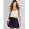 image:imageANRABESS Women Linen Shorts Wide Leg High Waist Loose Elastic Drawstring Casual Dressy 2026 Summer for Beach Vacation DailyNavy Blue