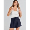 image:imageANRABESS Women Linen Shorts Wide Leg High Waist Loose Elastic Drawstring Casual Dressy 2026 Summer for Beach Vacation DailyNavy Blue