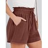 image:imageANRABESS Women Linen Shorts Wide Leg High Waist Loose Elastic Drawstring Casual Dressy 2026 Summer for Beach Vacation DailyRed Brown