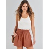 image:imageANRABESS Women Linen Shorts Wide Leg High Waist Loose Elastic Drawstring Casual Dressy 2026 Summer for Beach Vacation DailyRust