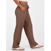 image:imageANRABESS Women Ribbed Knit Pajama Pants with Pockets  Soft Fuzzy Comfy Wide Leg Pants Lounge Drawstring Fall Loose Pj Bottoms TrousersDark Brown