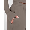 image:imageANRABESS Womens 2 Piece Soft Comfy Lounge Sets  Long Sleeve Side Ruching Top Wide Leg Drawstring Pants with Pockets Airport Travel Matching Set Fall Winter OutfitsBrown