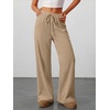 image:imageANRABESS Womens Baggy Wide Leg Palazzo Pants  Loose Fit Drawstring Elastic Waist Trousers with Pockets Casual Flowy Lounge Work Outfits 2026 Fall summer ClothesKhaki