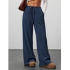 image:imageANRABESS Womens Baggy Wide Leg Palazzo Pants  Loose Fit Drawstring Elastic Waist Trousers with Pockets Casual Flowy Lounge Work Outfits 2026 Fall summer ClothesNavy Blue