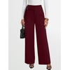 image:imageANRABESS Womens Buckle Dress Pants with Pockets  Wide Leg Low Waist Office Dressy Formal Business Casual Long Fall Trousers with Pockets Solid amp StripedWine Red