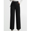 image:imageANRABESS Womens Buckle Dress Pants with Pockets  Wide Leg Low Waist Office Dressy Formal Business Casual Long Fall Trousers with Pockets Solid amp StripedBlack