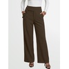 image:imageANRABESS Womens Buckle Dress Pants with Pockets  Wide Leg Low Waist Office Dressy Formal Business Casual Long Fall Trousers with Pockets Solid amp StripedCoffee