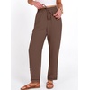 image:imageANRABESS Womens Casual Cropped Pants Drawstring Elastic Waist Ankle Trousers Comfy for Lounge Office Versatile Daily WearBrown