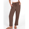 image:imageANRABESS Womens Casual Cropped Pants Drawstring Elastic Waist Ankle Trousers Comfy for Lounge Office Versatile Daily WearBrown