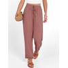 image:imageANRABESS Womens Casual Cropped Pants Drawstring Elastic Waist Ankle Trousers Comfy for Lounge Office Versatile Daily WearDusty Rose