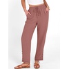 image:imageANRABESS Womens Casual Cropped Pants Drawstring Elastic Waist Ankle Trousers Comfy for Lounge Office Versatile Daily WearDusty Rose