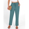 image:imageANRABESS Womens Casual Cropped Pants Drawstring Elastic Waist Ankle Trousers Comfy for Lounge Office Versatile Daily WearLake