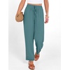 image:imageANRABESS Womens Casual Cropped Pants Drawstring Elastic Waist Ankle Trousers Comfy for Lounge Office Versatile Daily WearLake