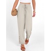 image:imageANRABESS Womens Casual Cropped Pants Drawstring Elastic Waist Ankle Trousers Comfy for Lounge Office Versatile Daily WearLight Beige