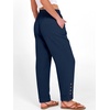 image:imageANRABESS Womens Casual Cropped Pants Drawstring Elastic Waist Ankle Trousers Comfy for Lounge Office Versatile Daily WearNavy Blue