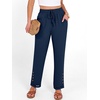 image:imageANRABESS Womens Casual Cropped Pants Drawstring Elastic Waist Ankle Trousers Comfy for Lounge Office Versatile Daily WearNavy Blue