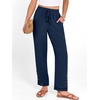 image:imageANRABESS Womens Casual Cropped Pants Drawstring Elastic Waist Ankle Trousers Comfy for Lounge Office Versatile Daily WearNavy Blue