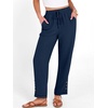 image:imageANRABESS Womens Casual Cropped Pants Drawstring Elastic Waist Ankle Trousers Comfy for Lounge Office Versatile Daily WearNavy Blue