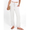 image:imageANRABESS Womens Casual Cropped Pants Drawstring Elastic Waist Ankle Trousers Comfy for Lounge Office Versatile Daily WearWhite