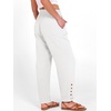 image:imageANRABESS Womens Casual Cropped Pants Drawstring Elastic Waist Ankle Trousers Comfy for Lounge Office Versatile Daily WearWhite