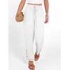 image:imageANRABESS Womens Casual Cropped Pants Drawstring Elastic Waist Ankle Trousers Comfy for Lounge Office Versatile Daily WearWhite