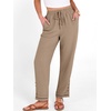 image:imageANRABESS Womens Casual Cropped Pants Drawstring Elastic Waist Ankle Trousers Comfy for Lounge Office Versatile Daily WearYellow Khaki