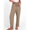 image:imageANRABESS Womens Casual Cropped Pants Drawstring Elastic Waist Ankle Trousers Comfy for Lounge Office Versatile Daily WearYellow Khaki