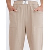 image:imageANRABESS Womens Casual Pants 2026 Summer Loose Fit Lounge Pants with Pockets High Waisted Elastic Waist Straight Leg Trousers Parchment S