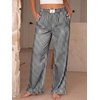 image:imageANRABESS Womens Gingham Ruffle Hem Palazzo Pants  Wide Leg Elastic Waisted With Pockets Vacation Lounge Pajama Plaid Trouser Cute Casual All Seasons WearBlack White Plaid