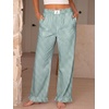 image:imageANRABESS Womens Gingham Ruffle Hem Palazzo Pants  Wide Leg Elastic Waisted With Pockets Vacation Lounge Pajama Plaid Trouser Cute Casual All Seasons WearGreen White Plaid