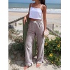 image:imageANRABESS Womens Gingham Ruffle Hem Palazzo Pants  Wide Leg Elastic Waisted With Pockets Vacation Lounge Pajama Plaid Trouser Cute Casual All Seasons WearBrown White Plaid