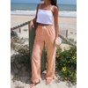 image:imageANRABESS Womens Gingham Ruffle Hem Palazzo Pants  Wide Leg Elastic Waisted With Pockets Vacation Lounge Pajama Plaid Trouser Cute Casual All Seasons WearOrange White Plaid