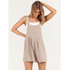 image:imageANRABESS Womens Linen Rompers Summer Casual Bib Overalls Loose Short Jumpsuit Beach Outfits Travel Vacation ClothesApricot