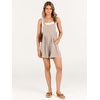 image:imageANRABESS Womens Linen Rompers Summer Casual Bib Overalls Loose Short Jumpsuit Beach Outfits Travel Vacation ClothesApricot