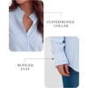 image:imageANRABESS Womens Long Sleeve Button Down Shirts  Gingham amp Striped Blouse Ruffle Collared Business Casual Outfits Work Office Top Ladies Clothes Fall Spring LayeringLight Blue White Stripe