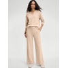 image:imageANRABESS Womens Long Sleeve Notched V Neck 2 Piece Set  Raglan Sweatshirt amp Wide Leg Pants Loose WrinkleFree Sweatsuit Daily Airport Matching Lounge sets Fall Winter OutfitsAlmond