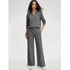 image:imageANRABESS Womens Long Sleeve Notched V Neck 2 Piece Set  Raglan Sweatshirt amp Wide Leg Pants Loose WrinkleFree Sweatsuit Daily Airport Matching Lounge sets Fall Winter OutfitsDark Grey