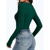 image:imageANRABESS Womens Long Sleeve Shirts Ribbed Henley Top  Slim Fitted Tee Soft Comfy Business Casual 0ffice Work Outfits Going Out Daily Wear Fall Spring Transition ClothingDeep Green