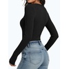image:imageANRABESS Womens Long Sleeve Shirts Ribbed Henley Top  Slim Fitted Tee Soft Comfy Business Casual 0ffice Work Outfits Going Out Daily Wear Fall Spring Transition ClothingBlack
