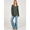 image:imageANRABESS Womens Long Sleeve V Neck Waffle Knit Shirts  Dressy Casual Tunic Tops Soft Comfortable Loose Fit Basic Tees Travel Work Daily Wear Fall Spring Winter BlouseArmy Green