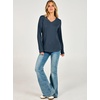 image:imageANRABESS Womens Long Sleeve V Neck Waffle Knit Shirts  Dressy Casual Tunic Tops Soft Comfortable Loose Fit Basic Tees Travel Work Daily Wear Fall Spring Winter BlouseNavy Blue