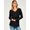 image:imageANRABESS Womens Long Sleeve V Neck Waffle Knit Shirts  Dressy Casual Tunic Tops Soft Comfortable Loose Fit Basic Tees Travel Work Daily Wear Fall Spring Winter BlouseBlack