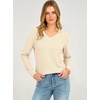 image:imageANRABESS Womens Long Sleeve V Neck Waffle Knit Shirts  Dressy Casual Tunic Tops Soft Comfortable Loose Fit Basic Tees Travel Work Daily Wear Fall Spring Winter BlouseParchment