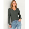 image:imageANRABESS Womens Long Sleeve V Neck Waffle Knit Shirts  Dressy Casual Tunic Tops Soft Comfortable Loose Fit Basic Tees Travel Work Daily Wear Fall Spring Winter BlouseArmy Green