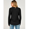 image:imageANRABESS Womens Long Sleeve V Neck Waffle Knit Shirts  Dressy Casual Tunic Tops Soft Comfortable Loose Fit Basic Tees Travel Work Daily Wear Fall Spring Winter BlouseBlack